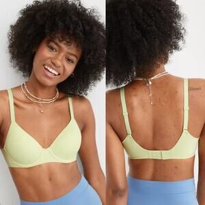 NWT SMOOTHEZ Full Coverage Lightly Lined Bra Women's Green Glow Size 34C